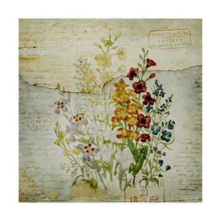 Marcee Duggar 'Flower Print Grunge 1' Canvas Art,24x24